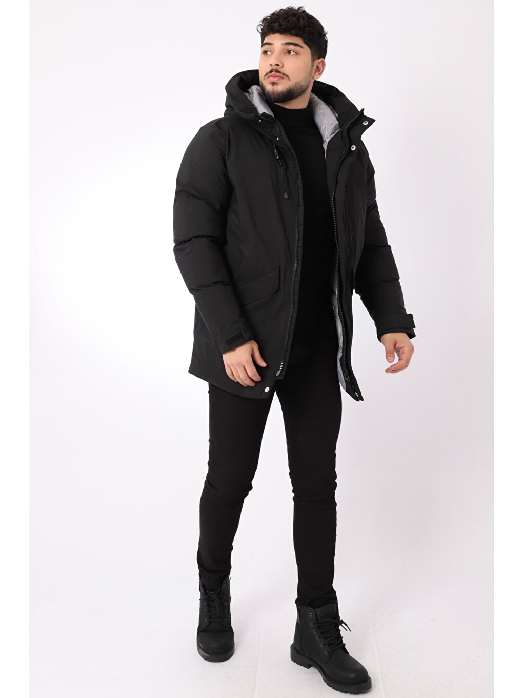 Gri Kapüşonlu Mont Kaban NR 405-2