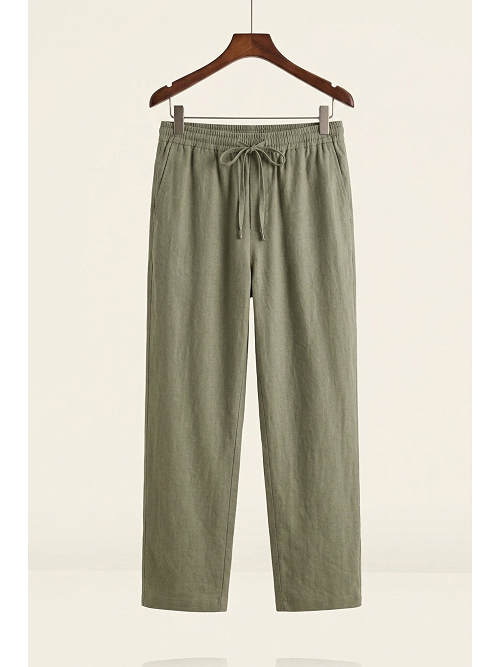 Erkek Rahat Keten Pantolon 30118 - Haki-2