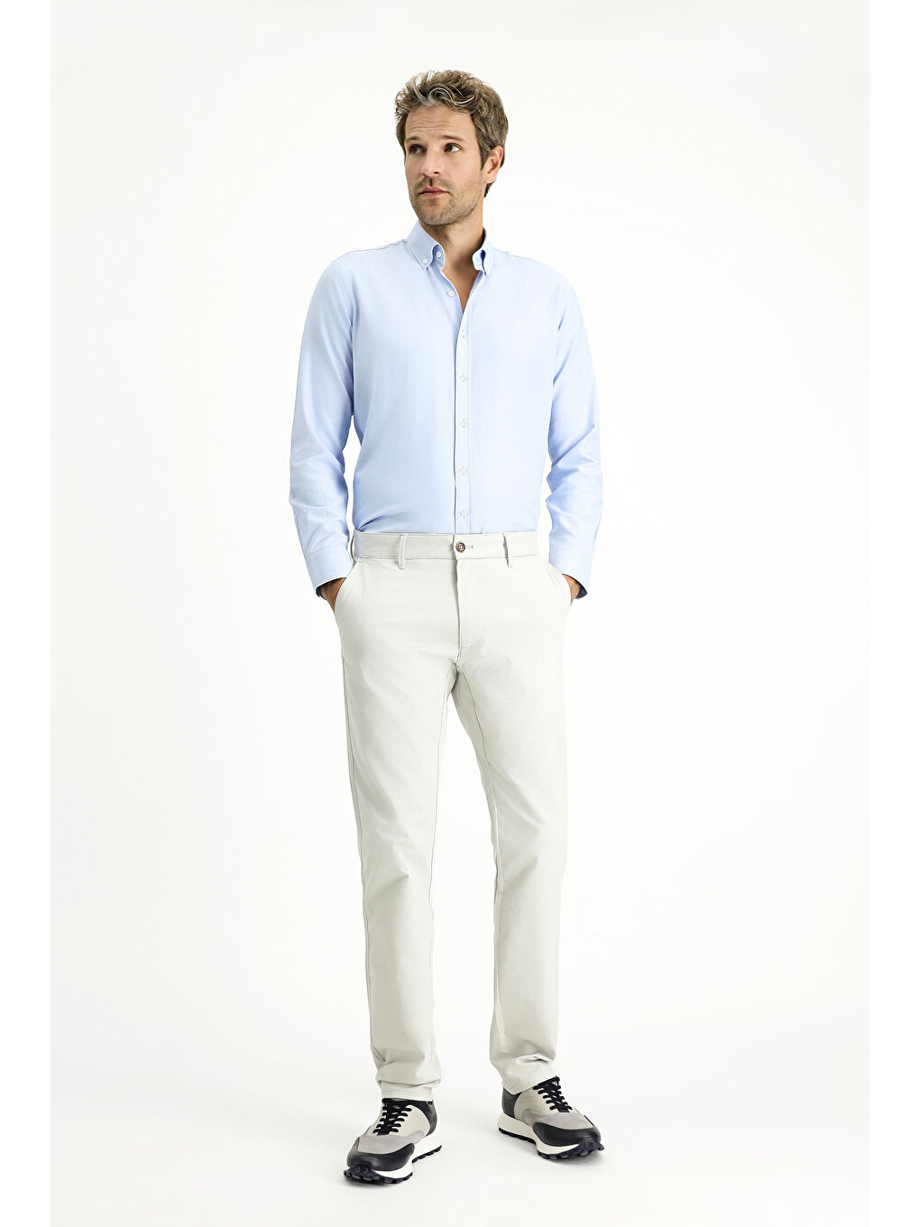 Bej Regular Fit Elastanlı Kanvas / Chino Pantolon