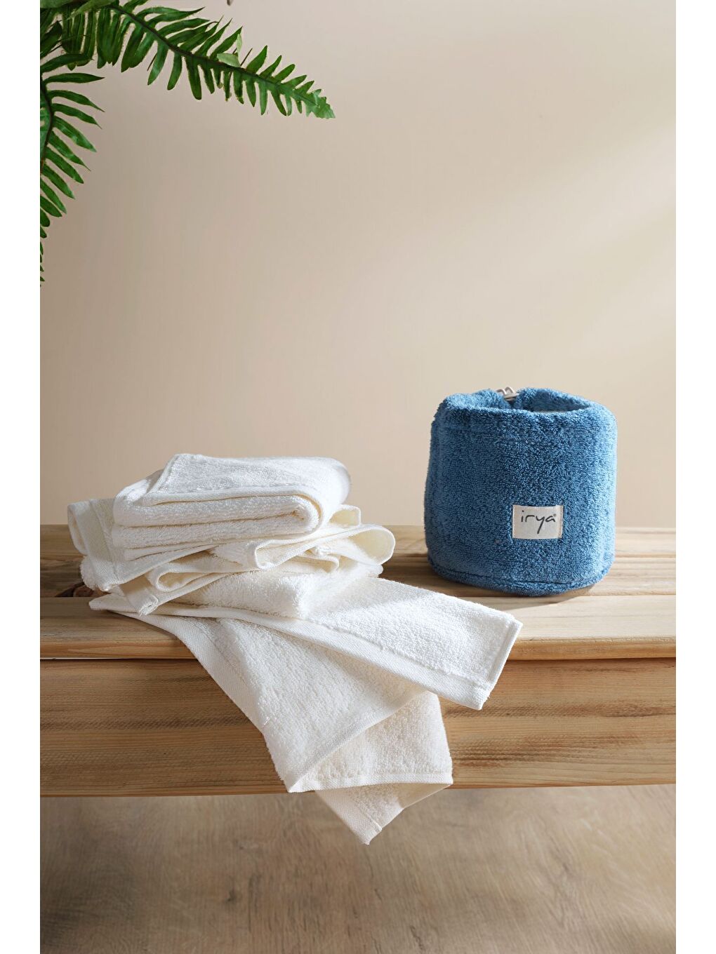 Bouquet Çantalı 4'lü El Havlusu Ördek Mavisi-Beyaz