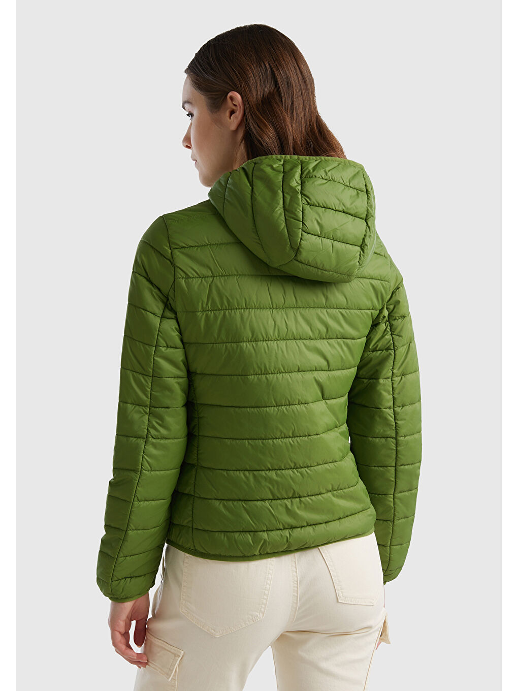 Kadın Soluk Yeşil Recycled Polyester Dolgulu  Pufa Mont-2