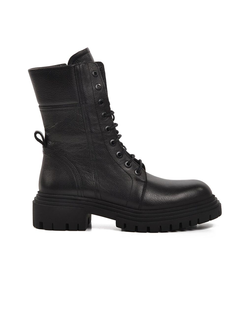 9233-1 Siyah Hakiki Deri İçi Polarlı Kadın Bot