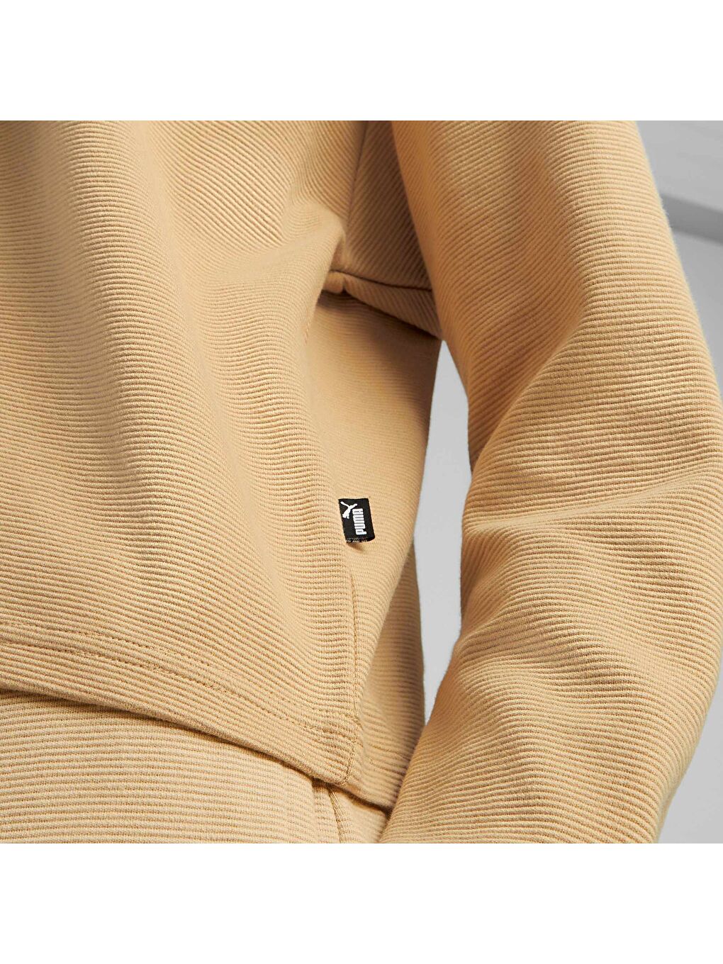 Sarı ESS+ Kadın Kısa Kesim Kapüşonlu SWEATSHIRT-1