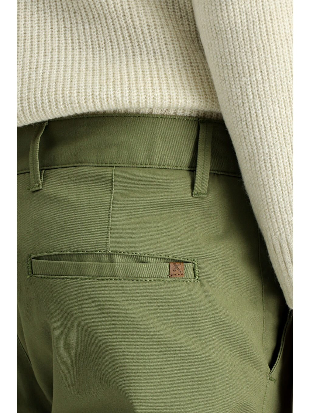 Yeşil Regular Fit Elastanlı Kanvas / Chino Pantolon-3