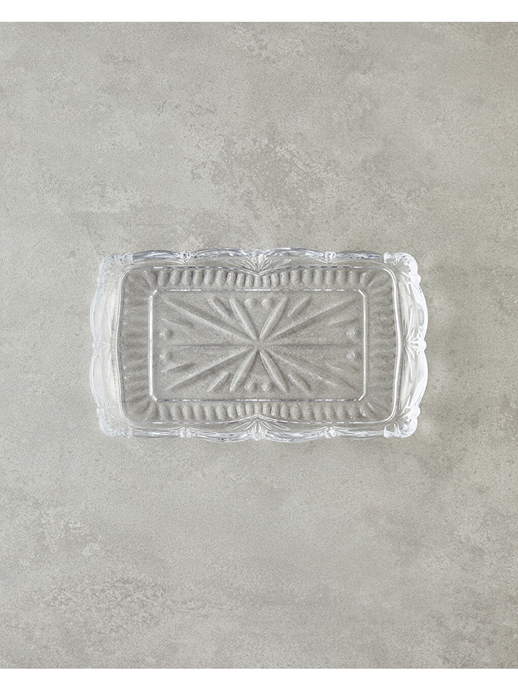 Renksiz Diamond Cam Kayık Tabak 26x15 Cm Şeffaf-1