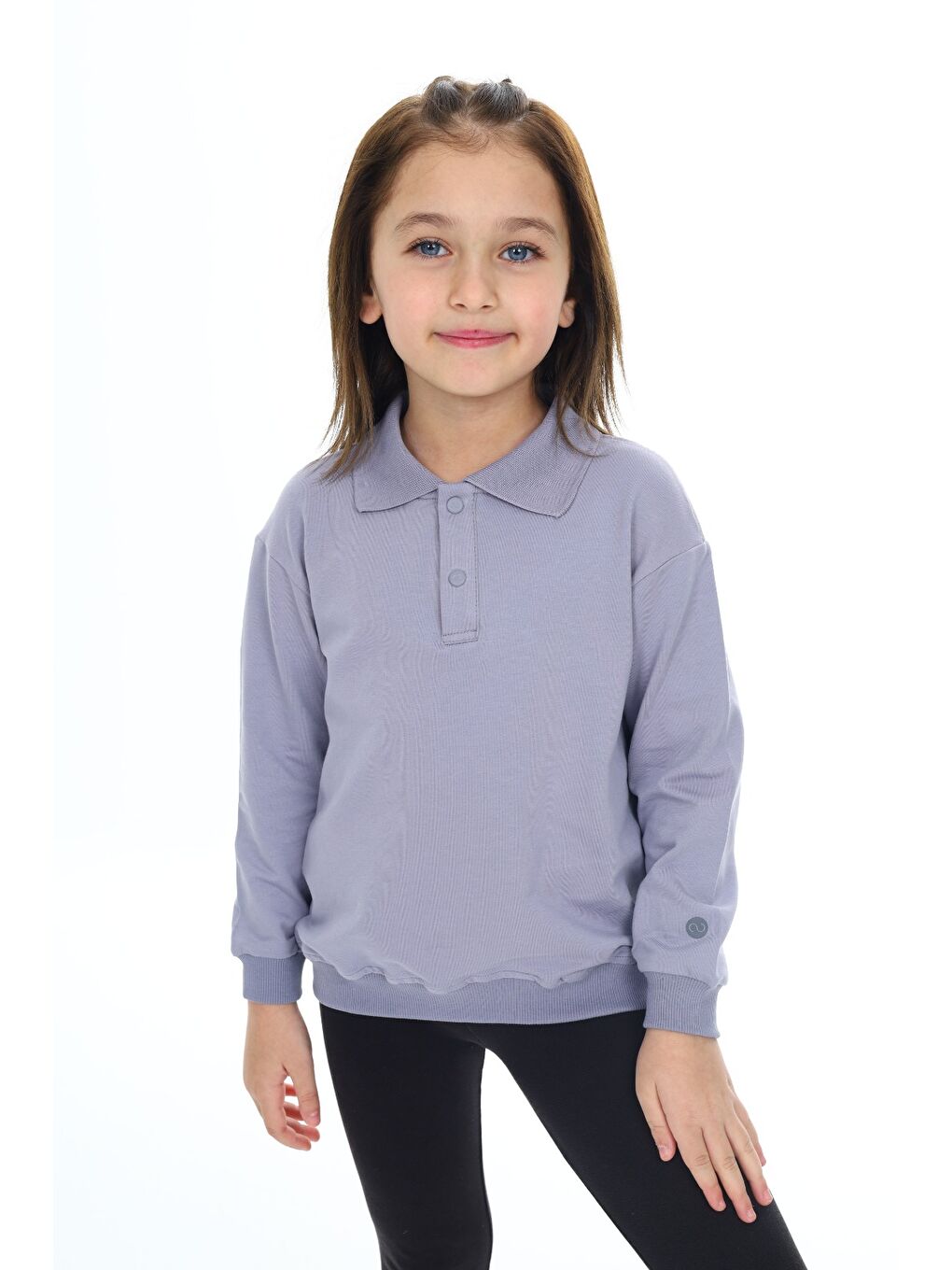 Gri Kız Çocuk Baskılı Sweatshirt