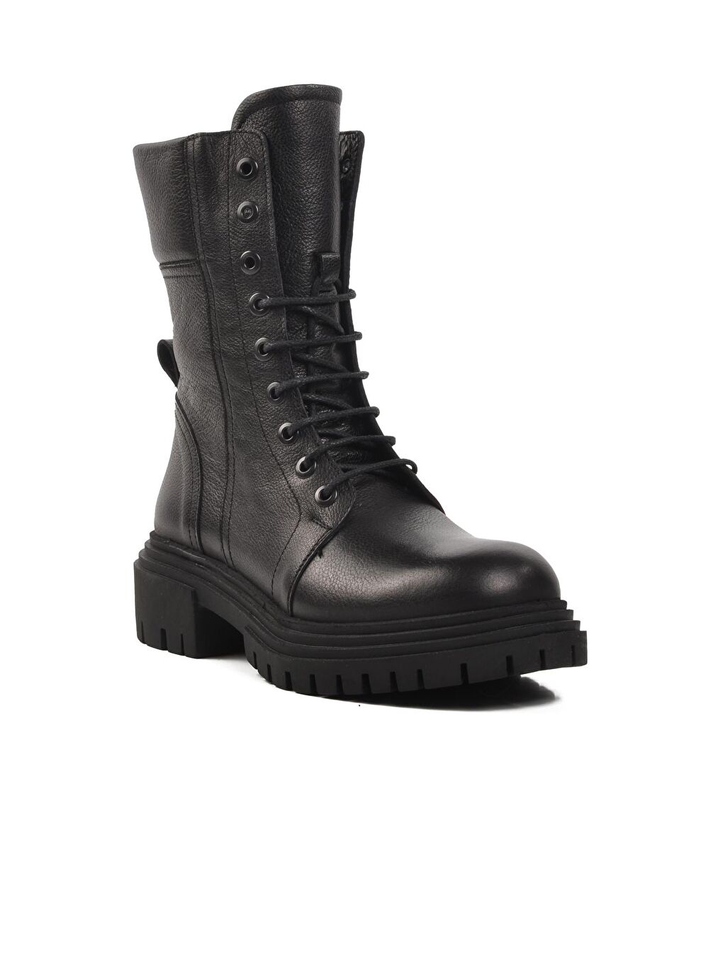 9233-1 Siyah Hakiki Deri İçi Polarlı Kadın Bot-2