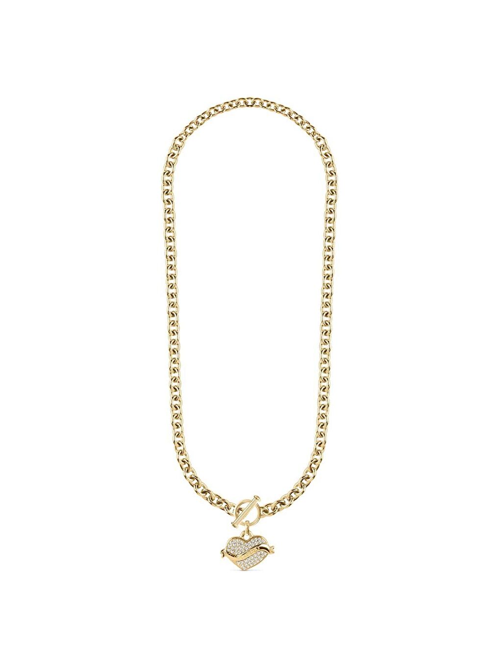 Sarı JGUJUBN05475JWYGTU Kalpli Kadın Kolye