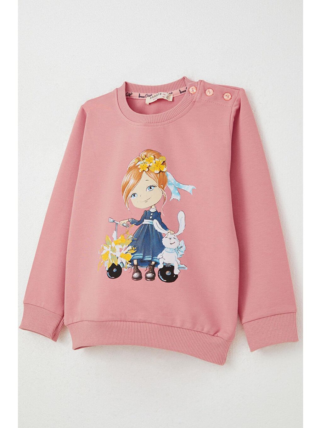 Pembe Kız Bebek Eşofman Takım Scooter Kız Baskılı Gülkurusu (1.5-2 Yaş)-5