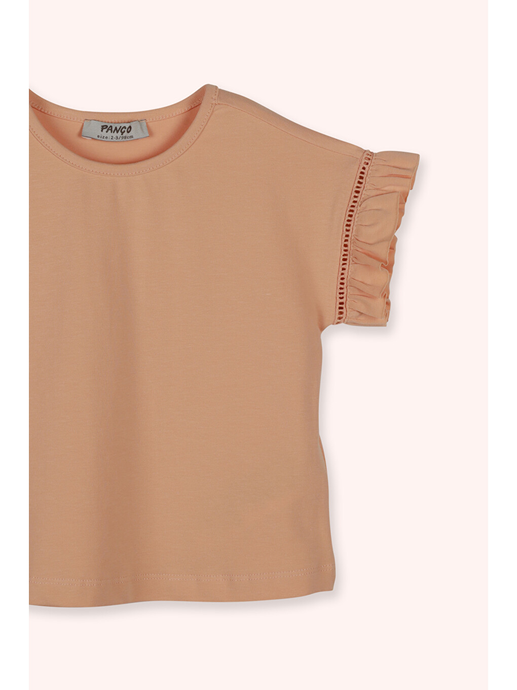 Pembe Kız Çocuk Kısa Kollu T-Shirt Somon-1