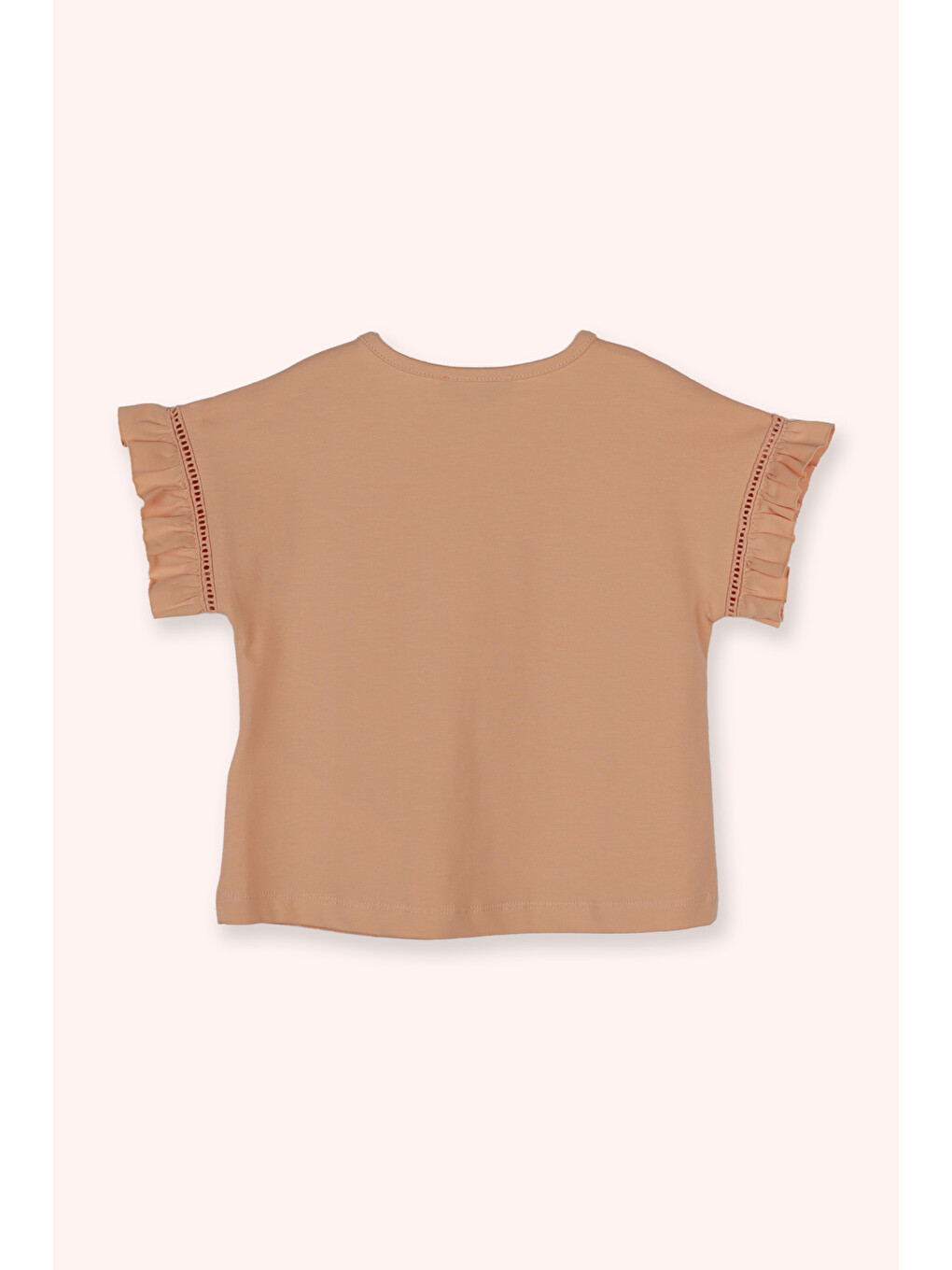 Pembe Kız Çocuk Kısa Kollu T-Shirt Somon-2