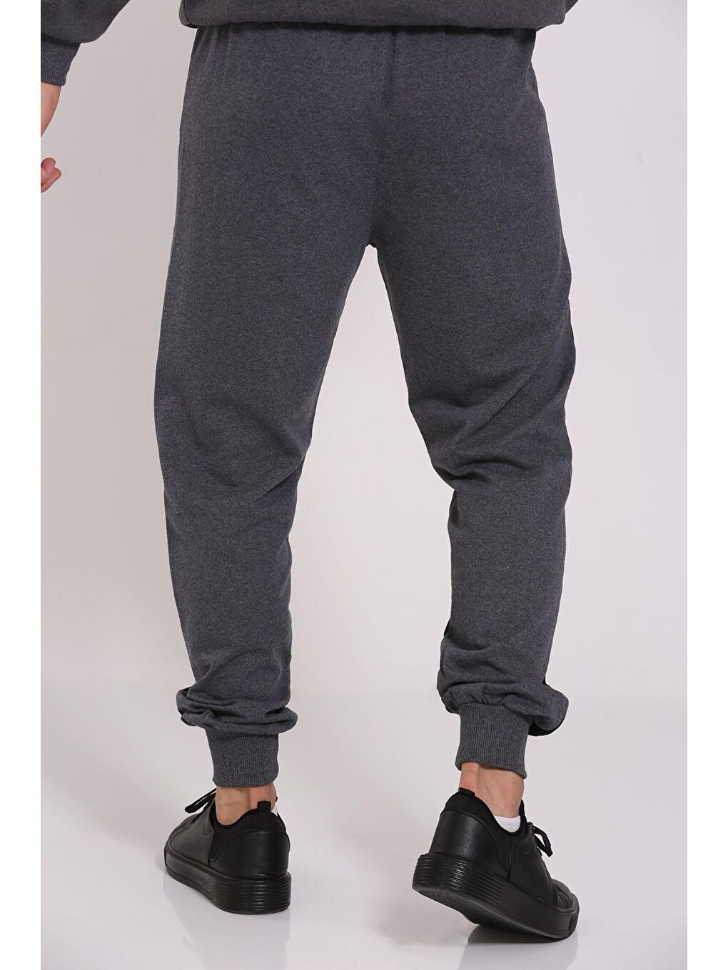 Antrasit Ribanalı Jakarlı Joger Erkek Eşofman Altı-4