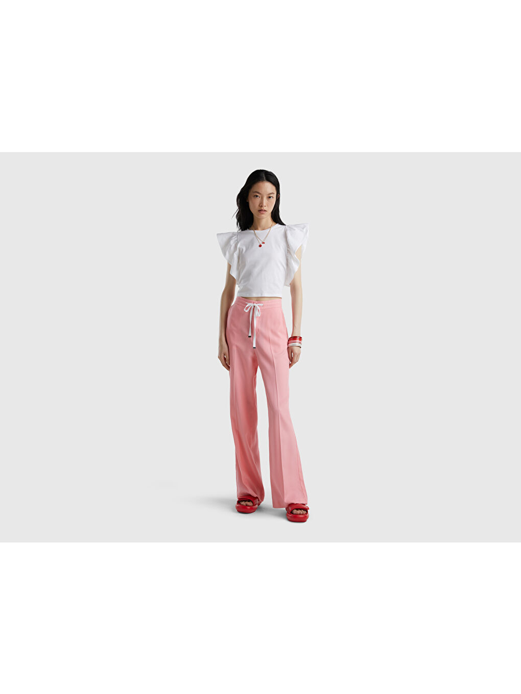 United Colors Of Benetton Pembe Kadın Pembe TROUSERS - 4