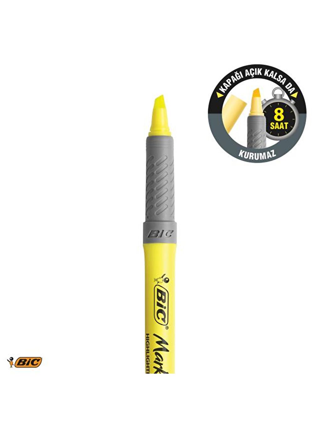 Bic Marking Highlighter Grip Kalem Tipi Fosforlu Kalem Pastel Renkler 6'lı Blister