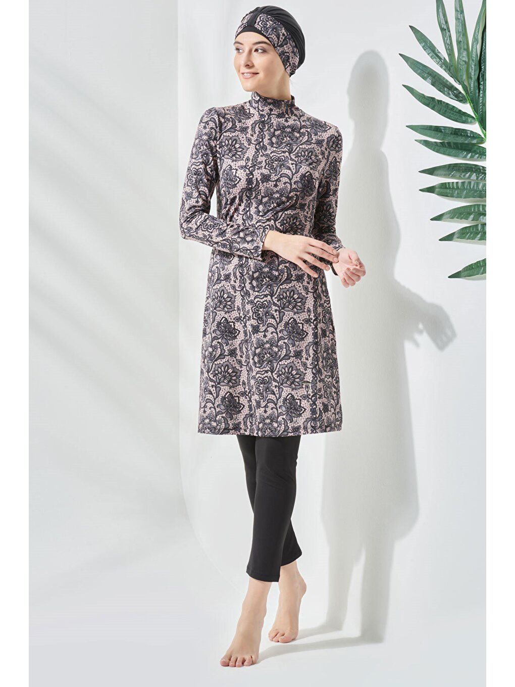 Tam Kapalı Tesettür Mayo C12002 Siyah