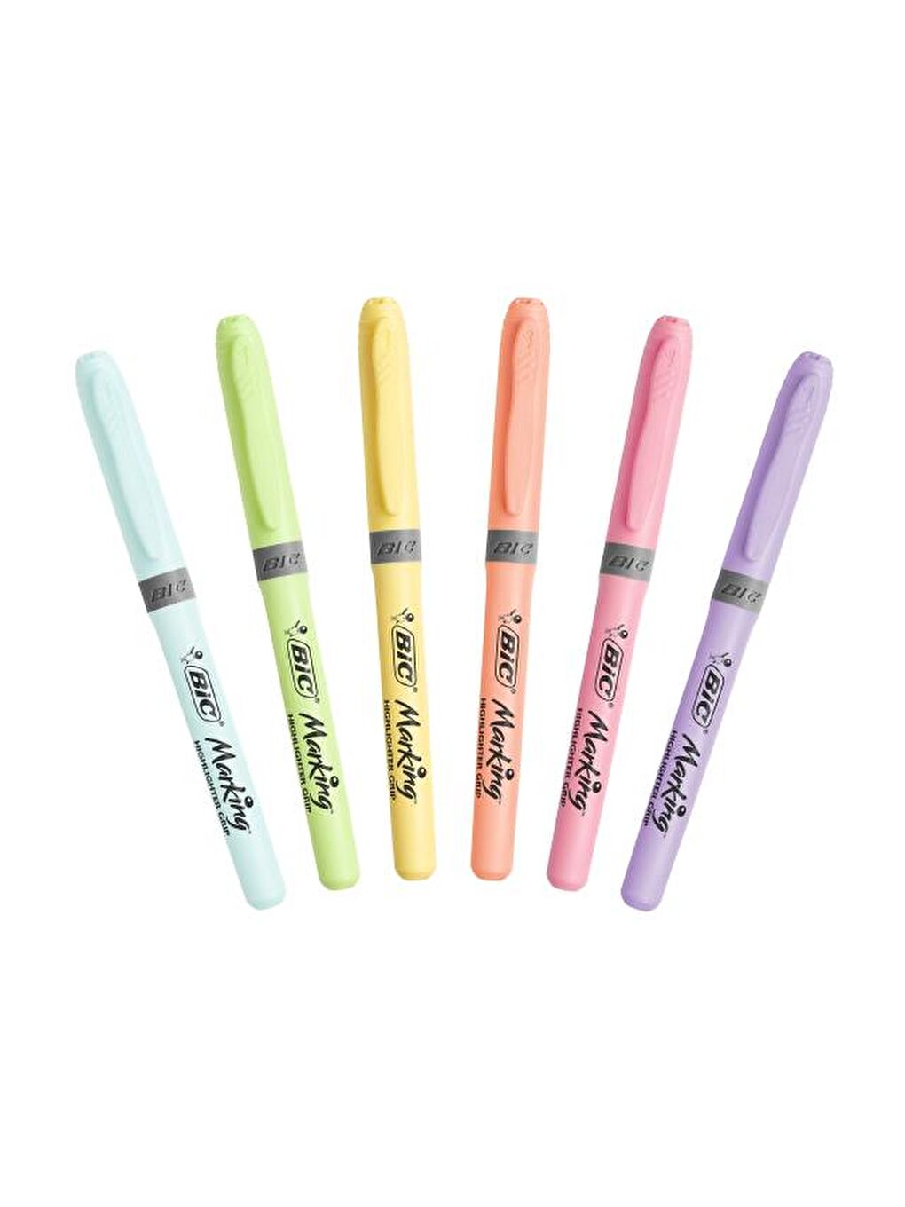 Bic Marking Highlighter Grip Kalem Tipi Fosforlu Kalem Pastel Renkler 6'lı Blister - 1