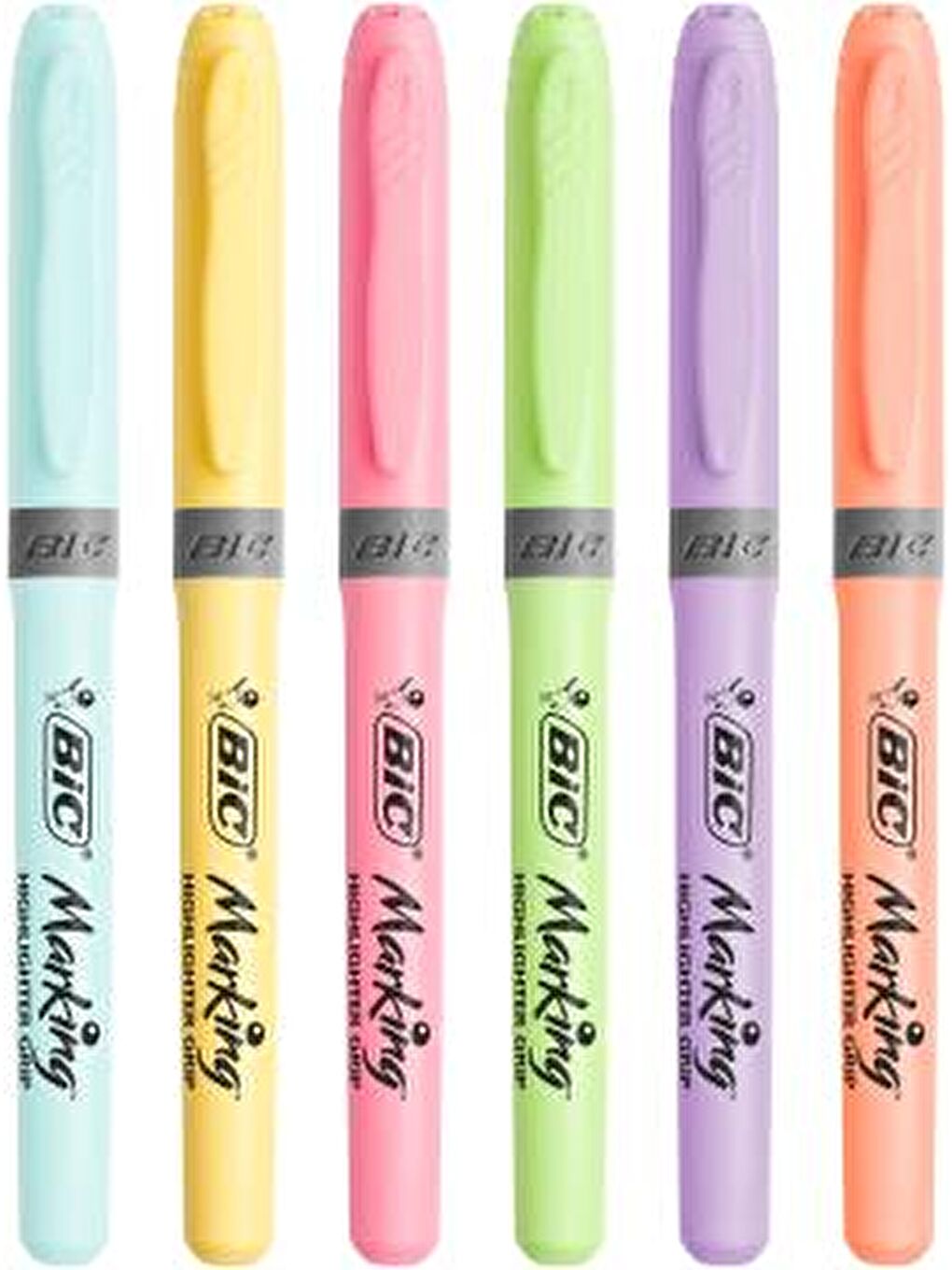 Bic Marking Highlighter Grip Kalem Tipi Fosforlu Kalem Pastel Renkler 6'lı Blister - 2