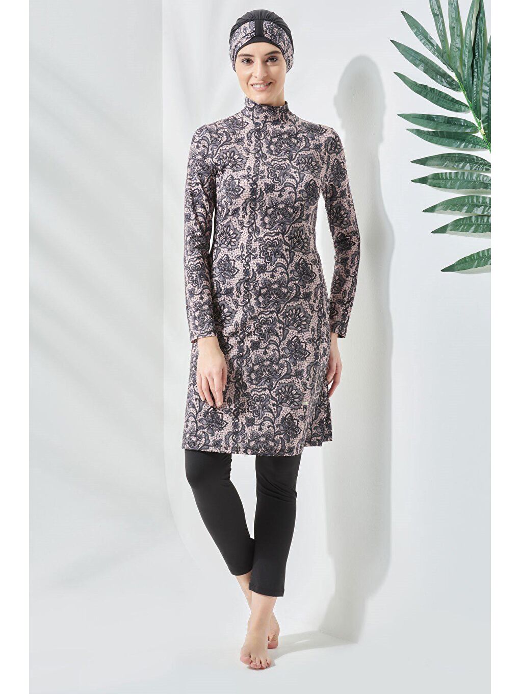 Tam Kapalı Tesettür Mayo C12002 Siyah-1