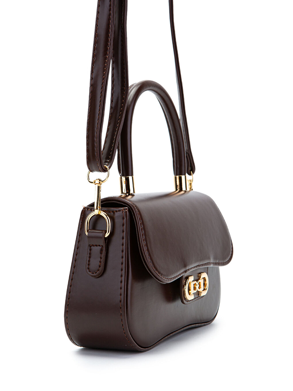 Kapaklı Baget Adel Çapraz Kadın Çanta Kahverengi-1