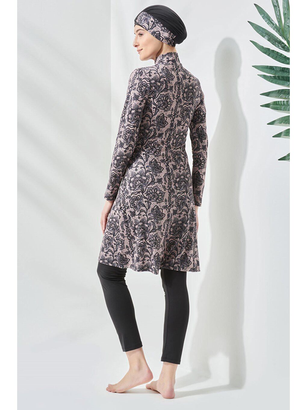 Tam Kapalı Tesettür Mayo C12002 Siyah-2