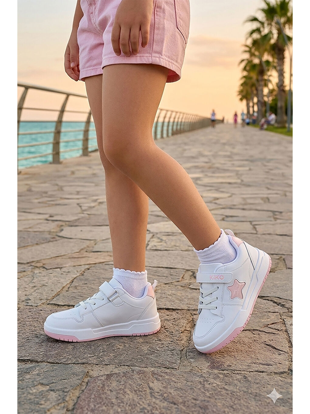 Beyaz Sand Cırtlı Kız Çocuk Spor Ayakkabı-2