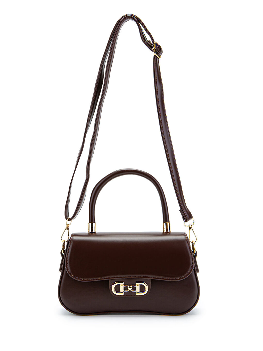 Kapaklı Baget Adel Çapraz Kadın Çanta Kahverengi-2