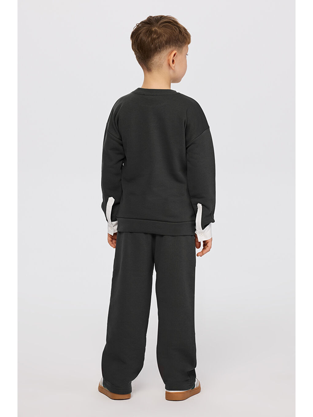 Erkek Çocuk Dinozor Baskı Antrasit Sweatshirt-6