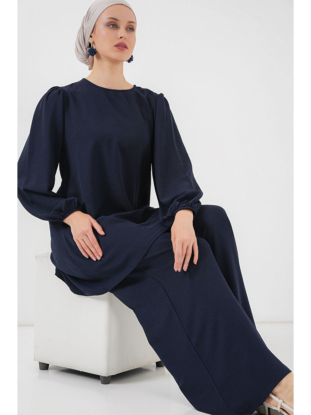 Ayrobin Tunik Pantolon Alt Üst Takım 6712 - Lacivert-1