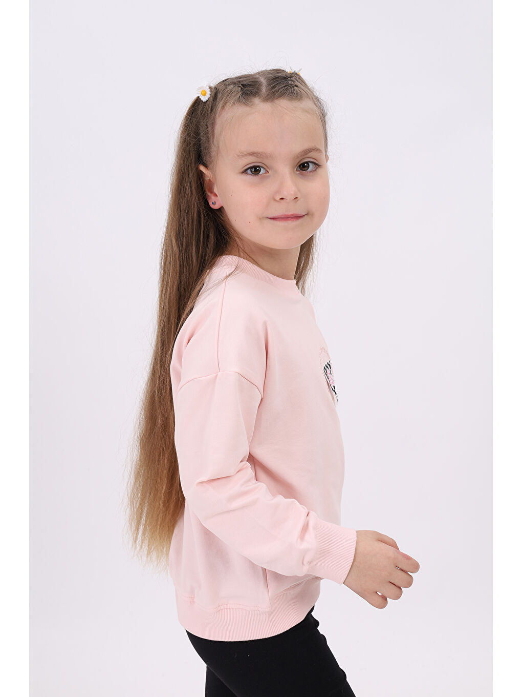 Toontoykids Pembe Kız Çocuk Nakışlı Sweatshirt - 2