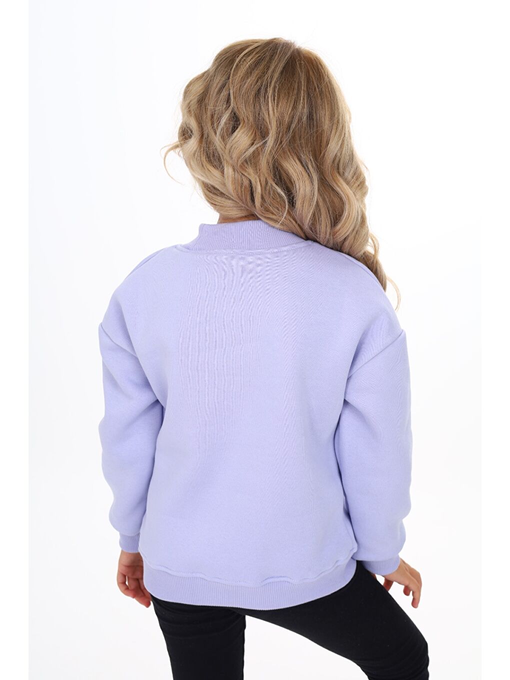 Lila Kız Çocuk Baskılı Sweatshirt-3