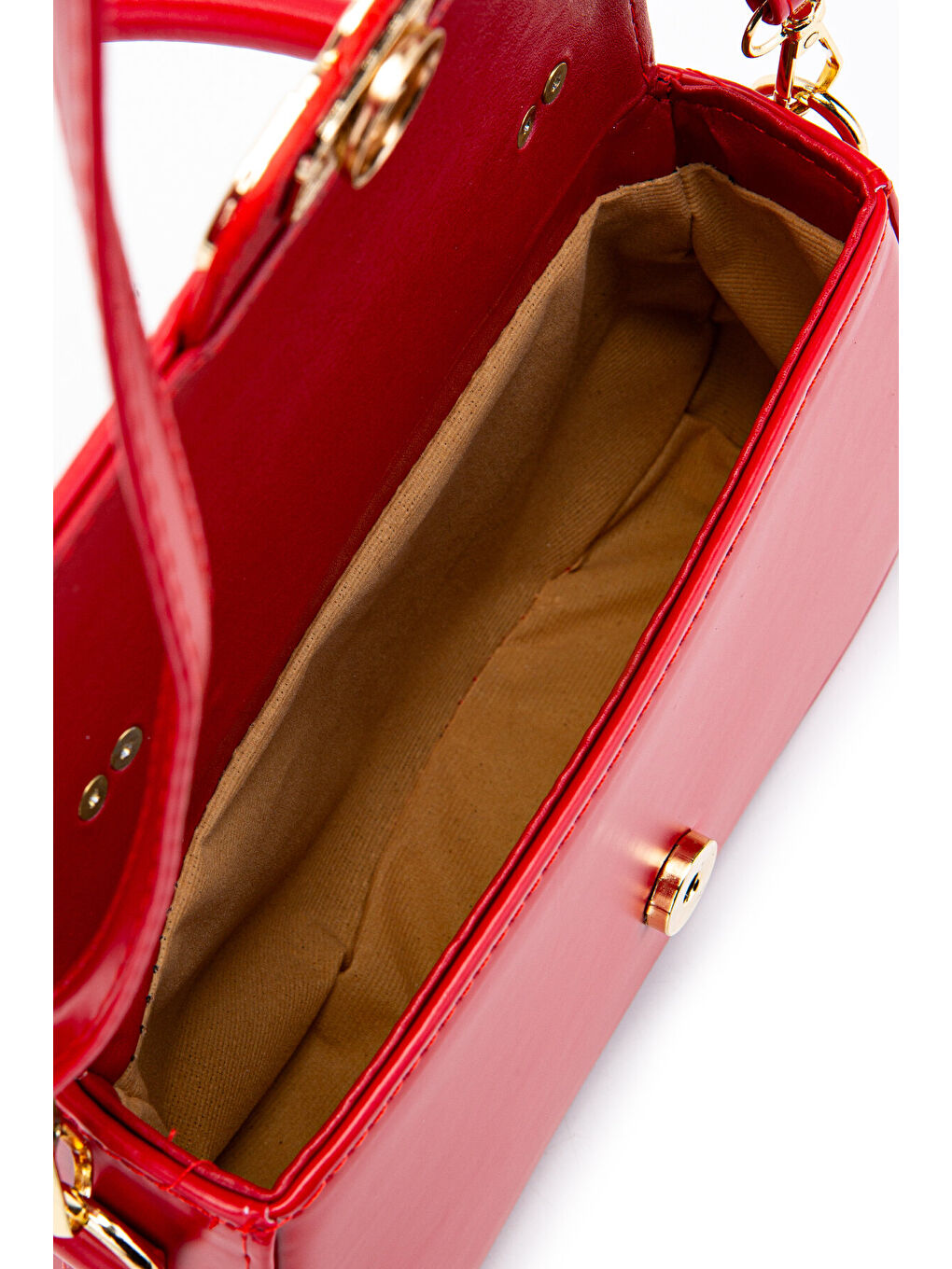 Kapaklı Baget Adel Çapraz Kadın Çanta Kırmızı-4