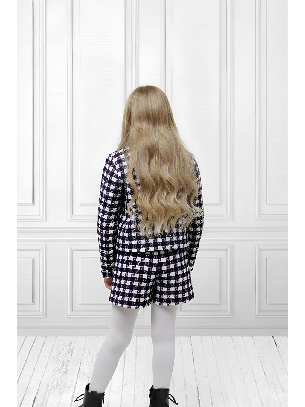 Mor Kız Çocuk Ceketli Takım – Şort Etek İkili Set 2-8 Yaş 12305-2