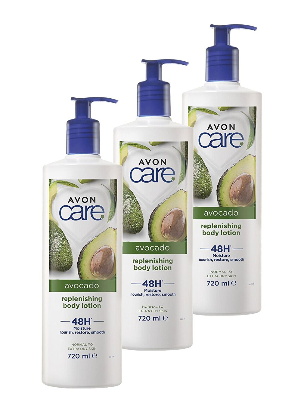 AVON Renksiz Care Avokado Replenishing Avokado Yağı Içeren Vücut Losyonu 720 Ml. Üçlü Set