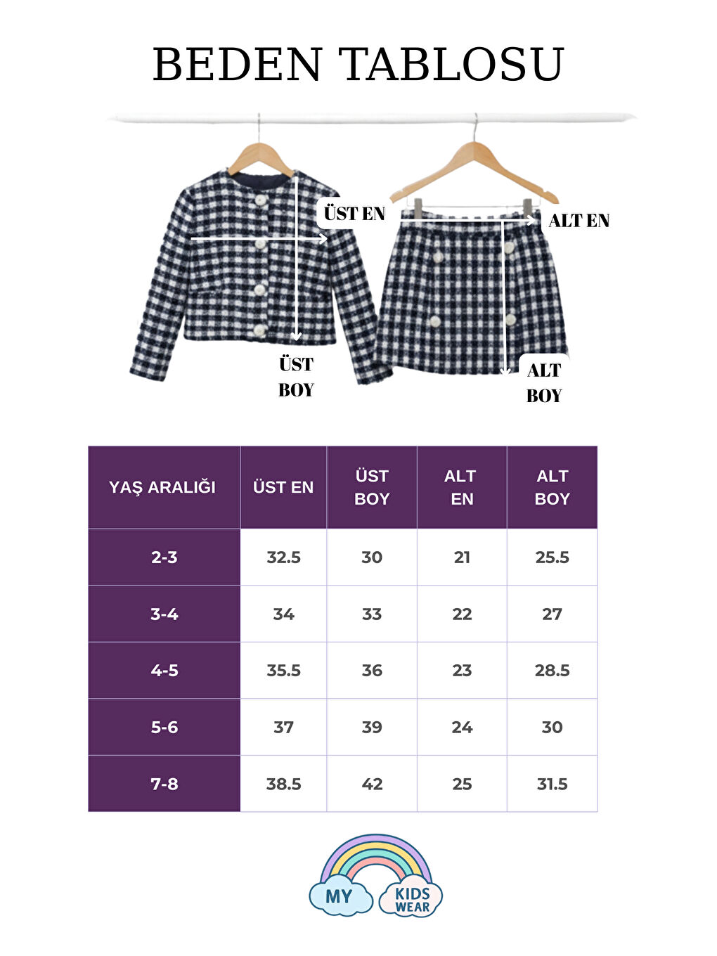 Mor Kız Çocuk Ceketli Takım – Şort Etek İkili Set 2-8 Yaş 12305-3