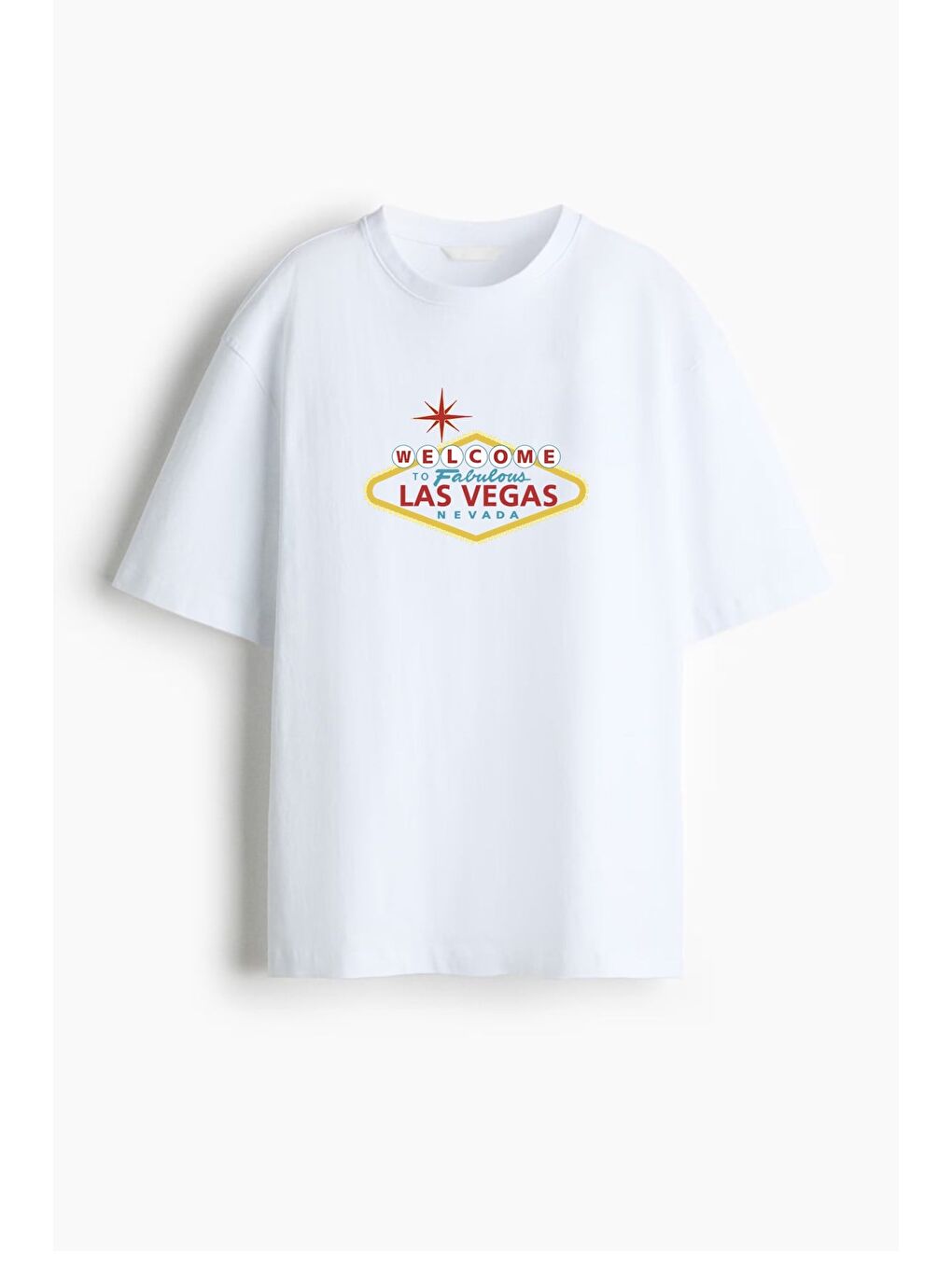 Kadın Premium Kumaş Ekru Baskılı Oversize T-Shirt-1