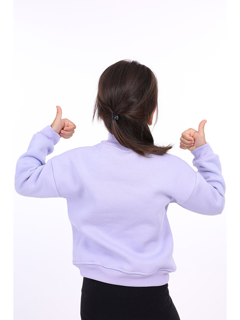Lila Kız Çocuk Nakışlı Sweatshirt-1