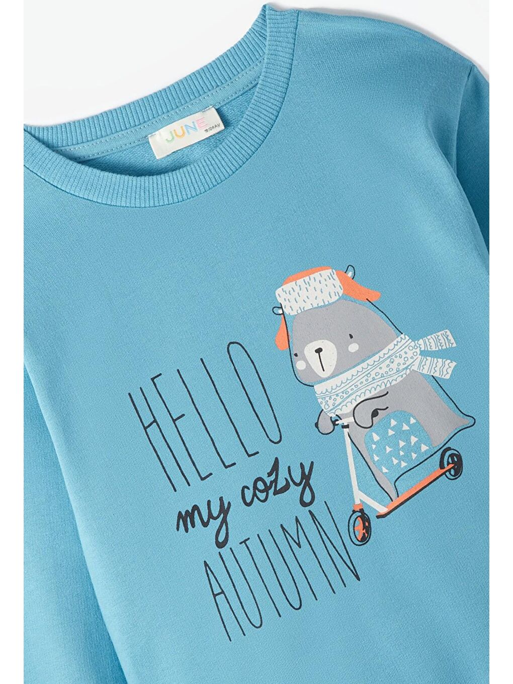 June Petrol Bisiklet Yaka Uzun Kollu Baskılı Kız Bebek Sweatshirt - 2