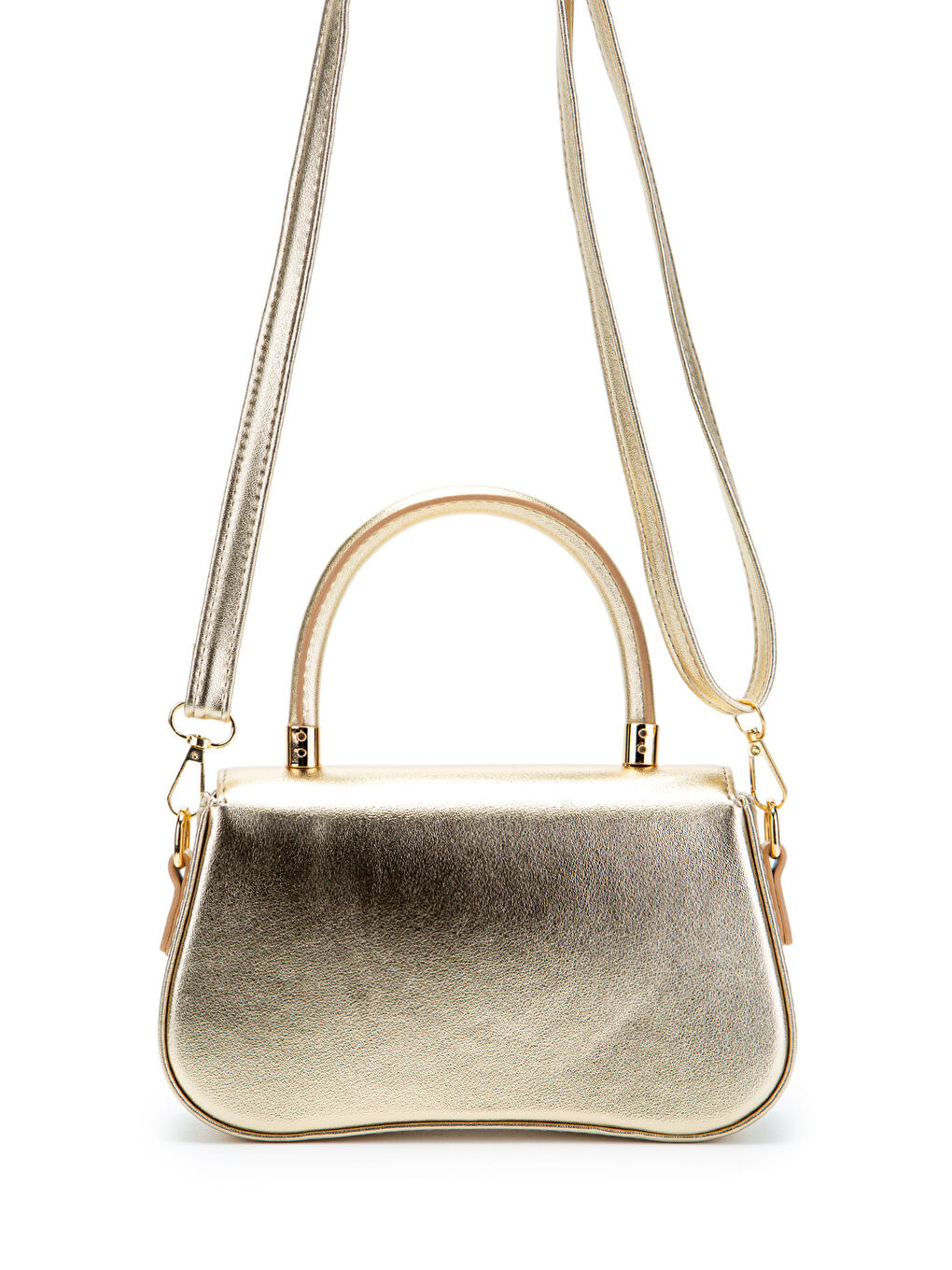 Sarı Kapaklı Baget Adel Çapraz Kadın Çanta Gold-3