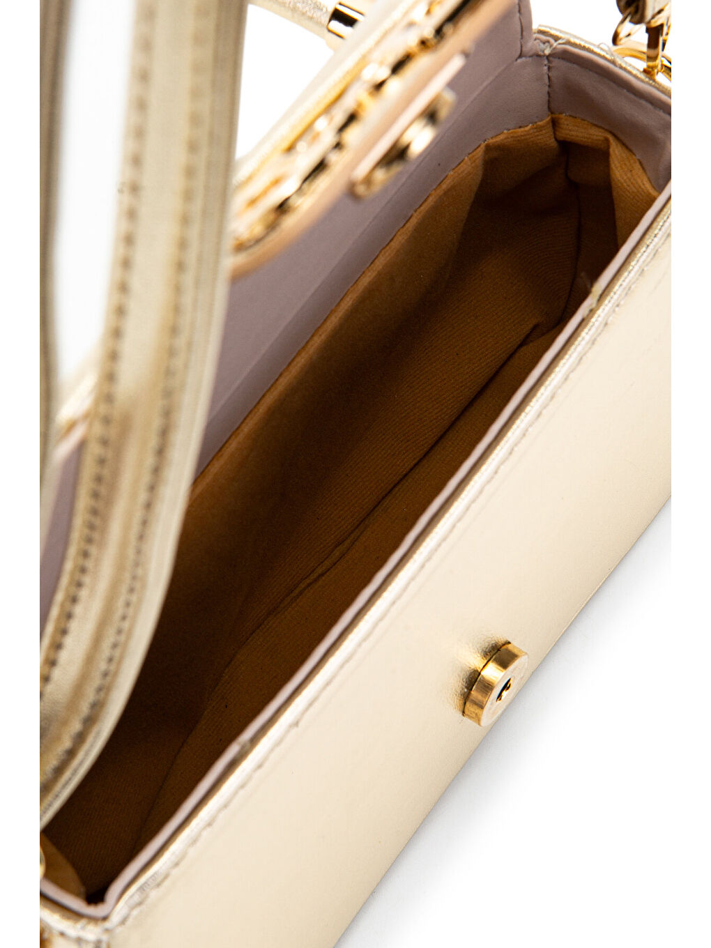 Sarı Kapaklı Baget Adel Çapraz Kadın Çanta Gold-4