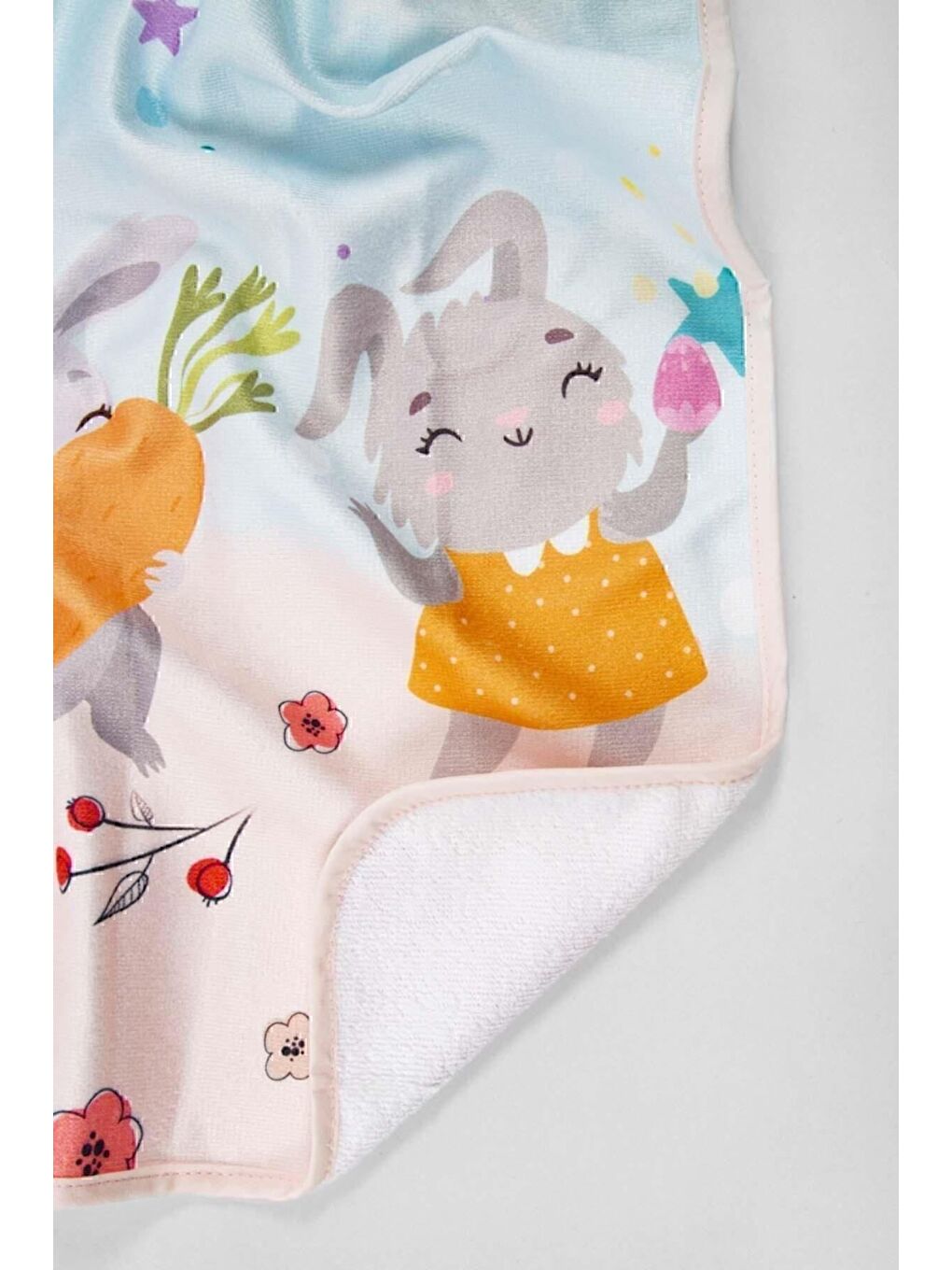 Mavi Tavşan Ailesi Havlu 50x90-1