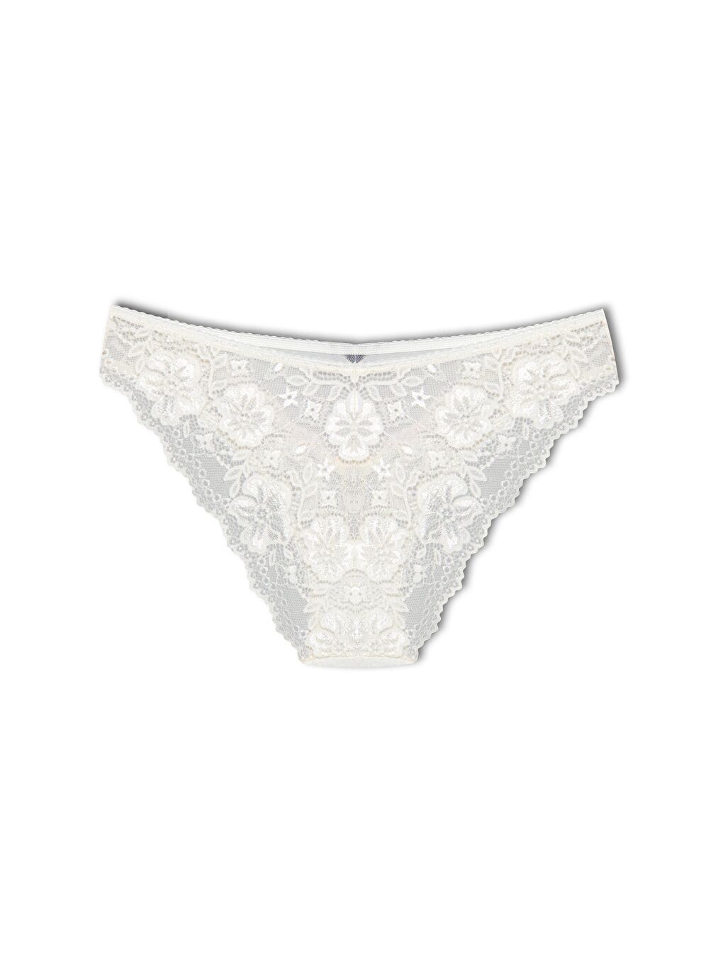 Ekru Dantelli Kadın Slip Külot-1
