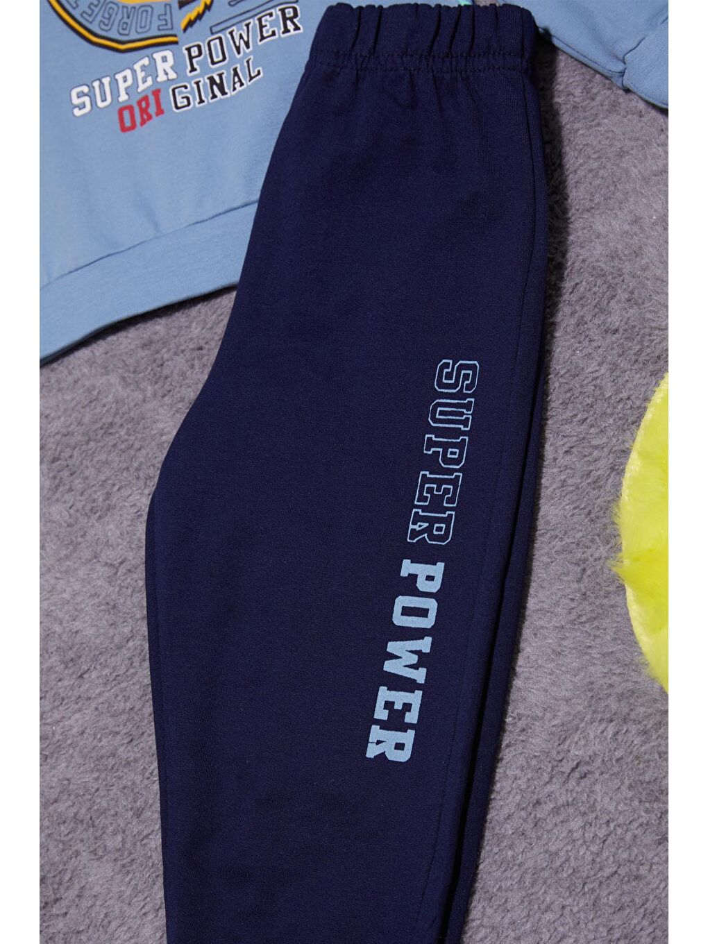 Mavi Kaplan Baskılı Kolları Yazılı Erkek Bebek Takım 14998-4