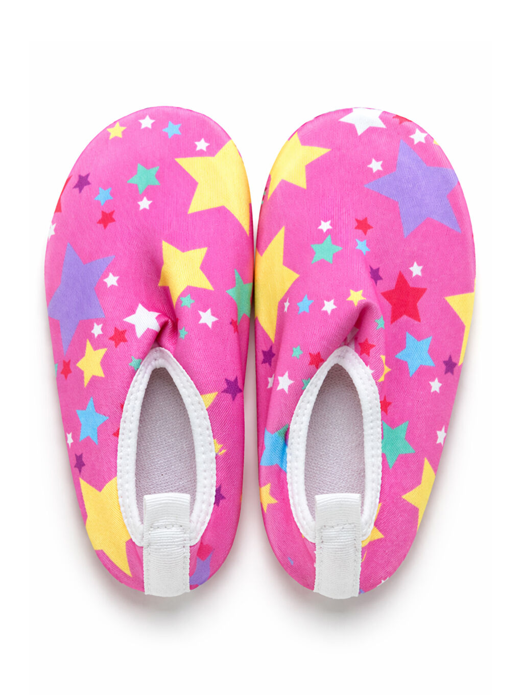 Çocuk Yıldız Desen Kaydırmaz Tabanlı Deniz ve Havuz Patik 07 Pembe-3