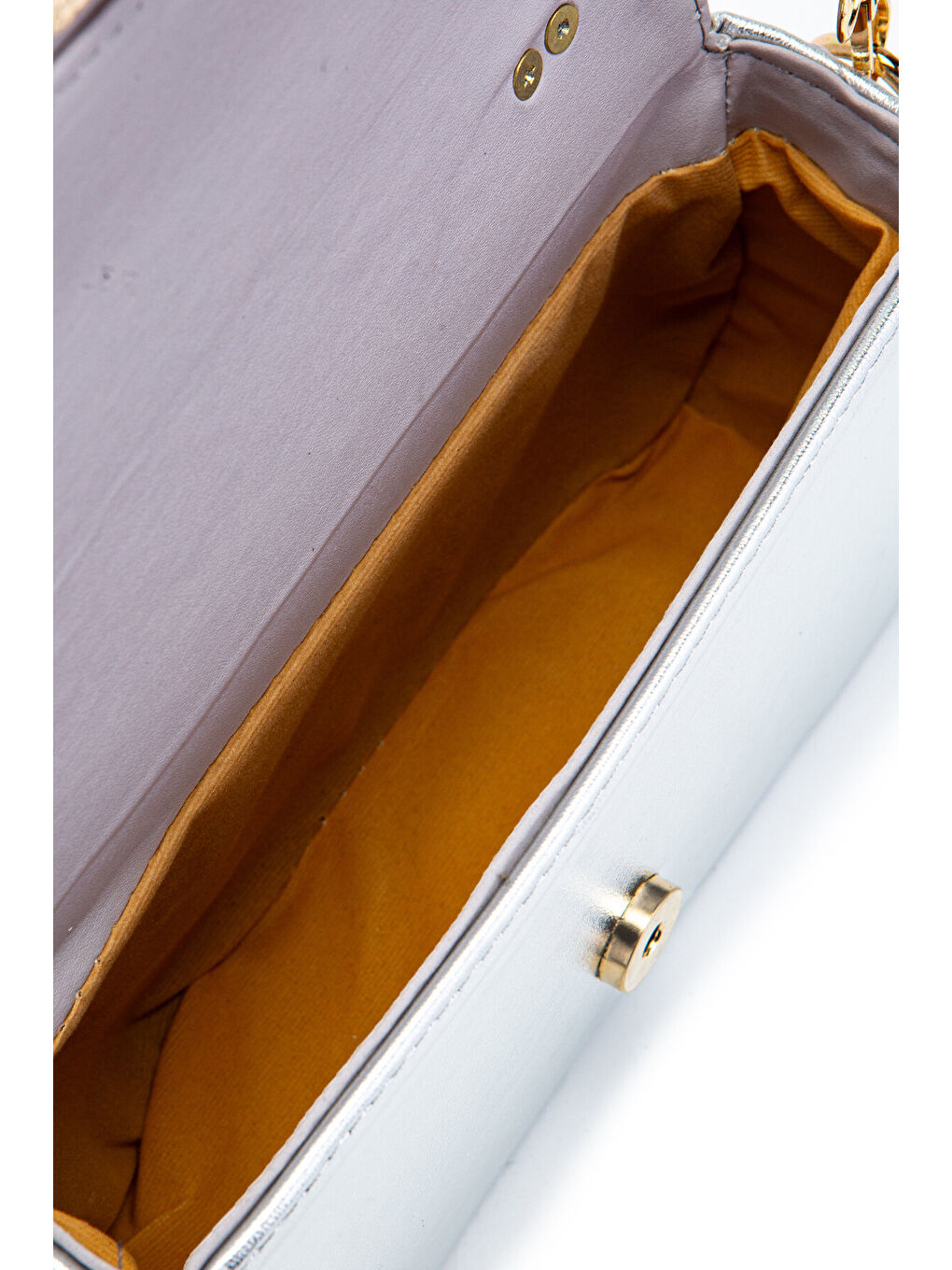 Gri Kapaklı Baget Adel Çapraz Kadın Çanta Gümüş-4