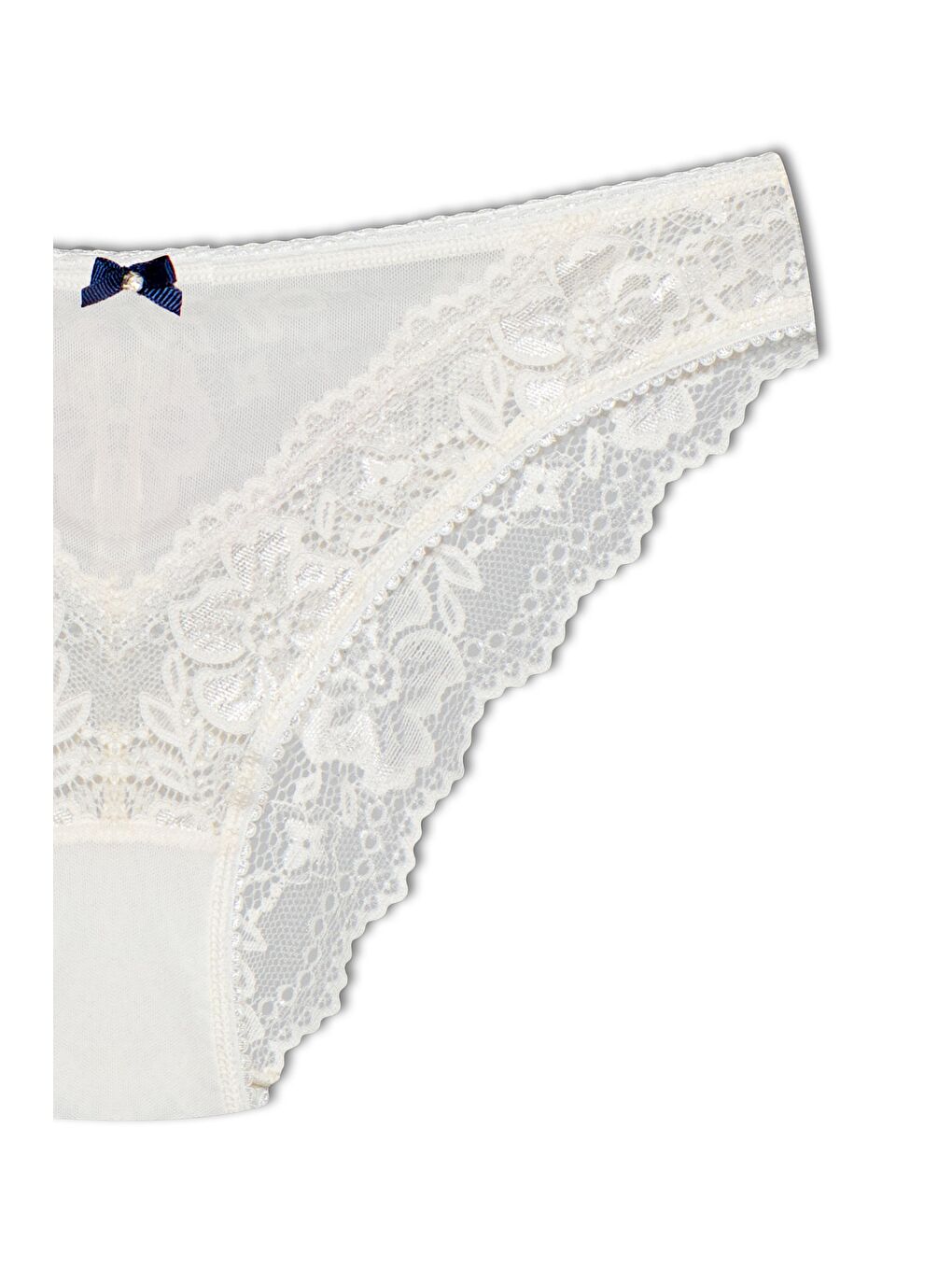 Ekru Dantelli Kadın Slip Külot-2