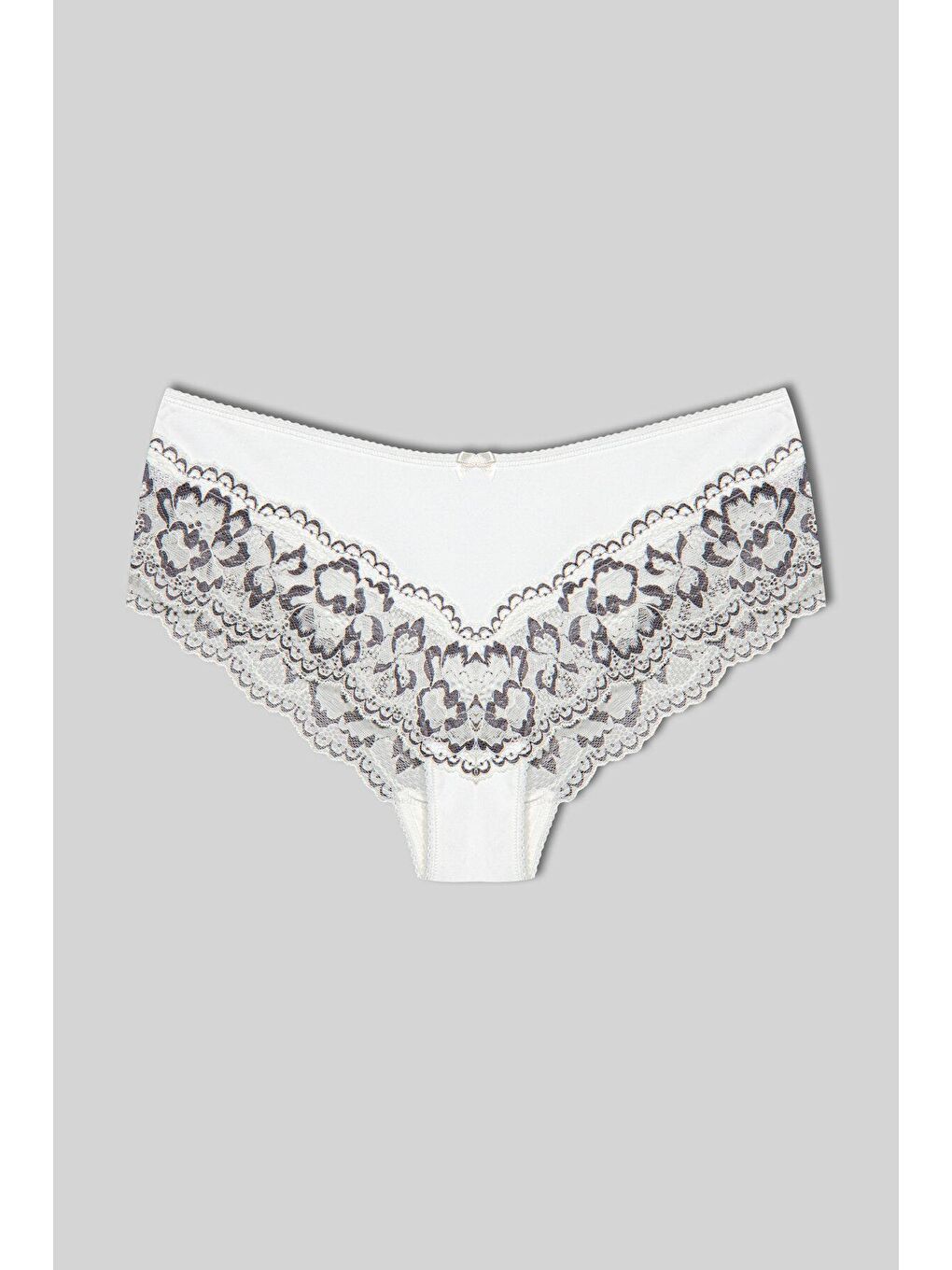 Siyah Paçası Çift Renk Dantel Kadın Külot 2'li-1