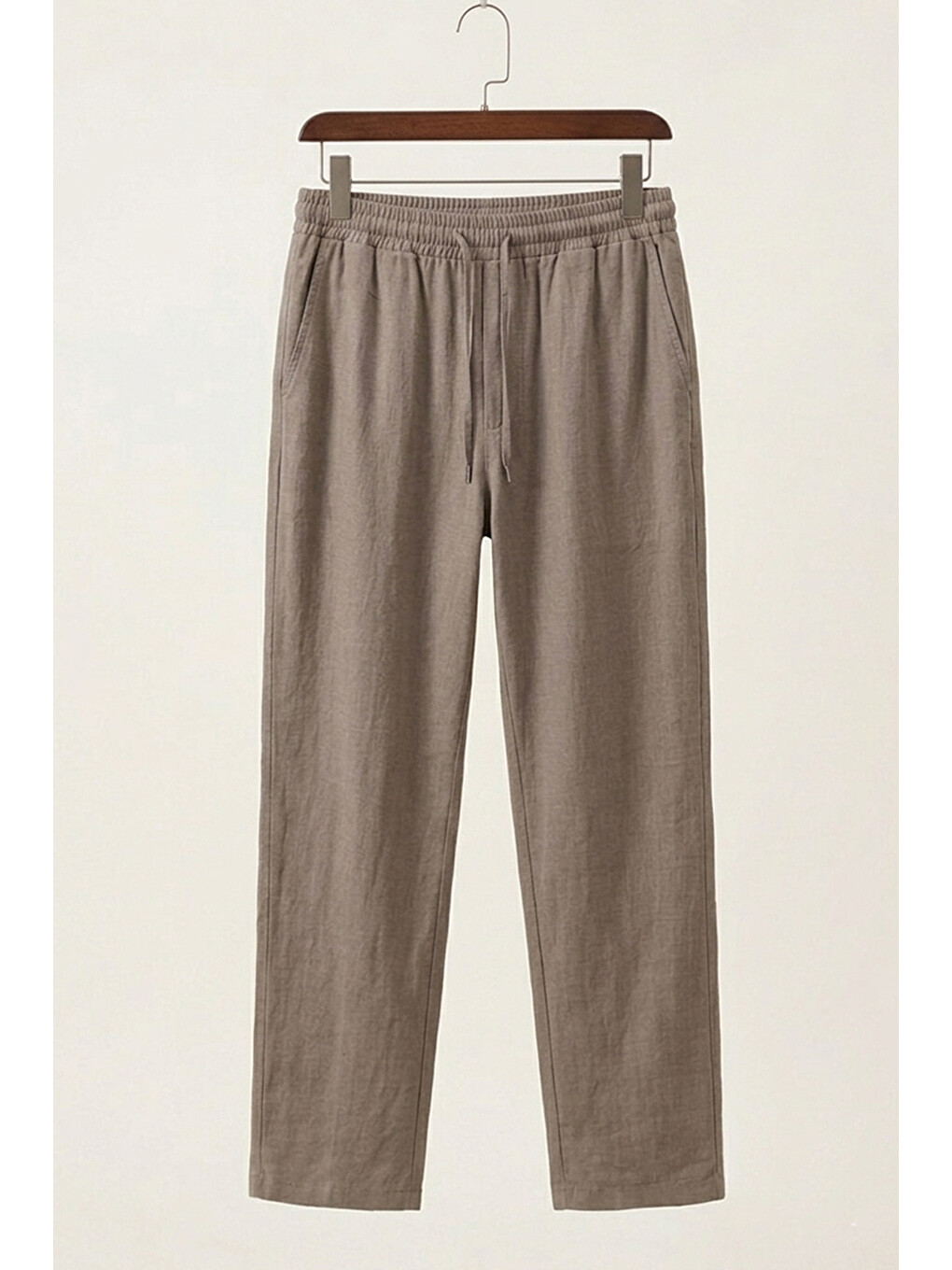 Bej Erkek Rahat Keten Pantolon 30118 - Vizon-3