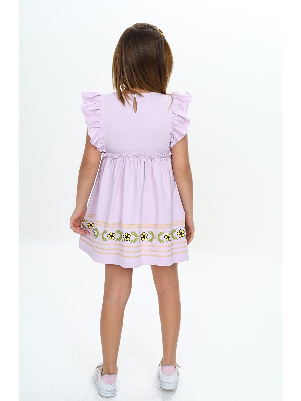 Toontoykids Lila Kız Çocuk Arı Baskılı Elbise - 6