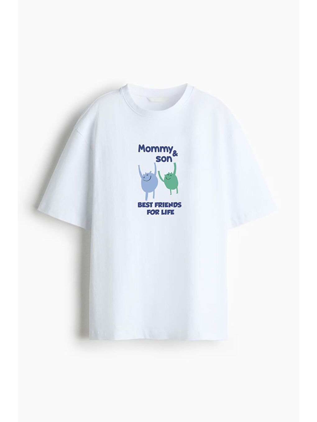 Kadın Premium Kumaş Ekru Baskılı Oversize T-Shirt-1