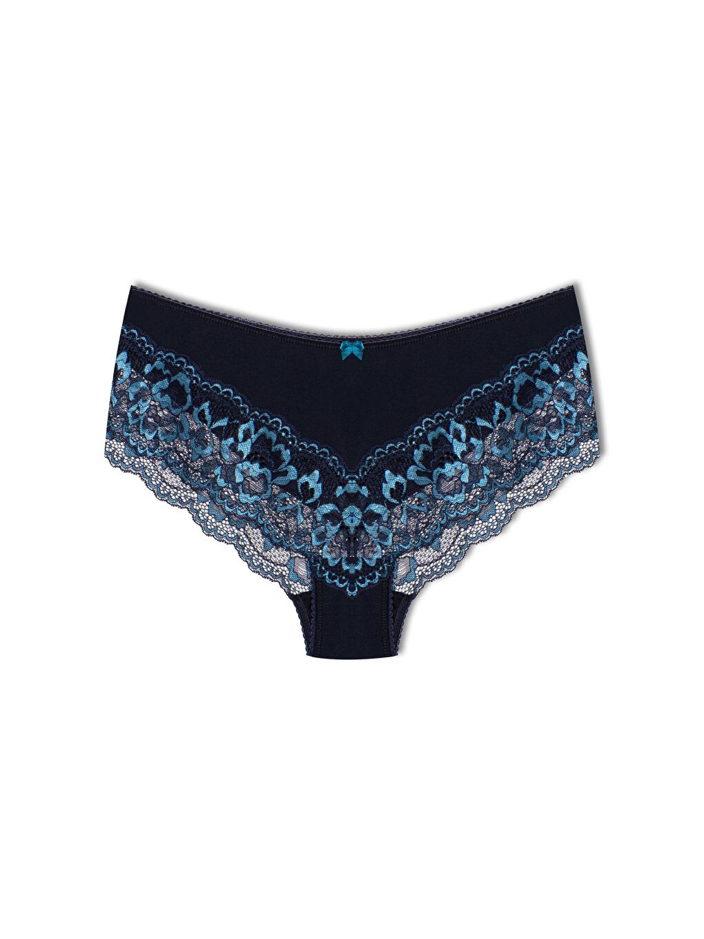 Kahverengi Paçası Çift Renk Dantel Kadın Külot 3'lü-2